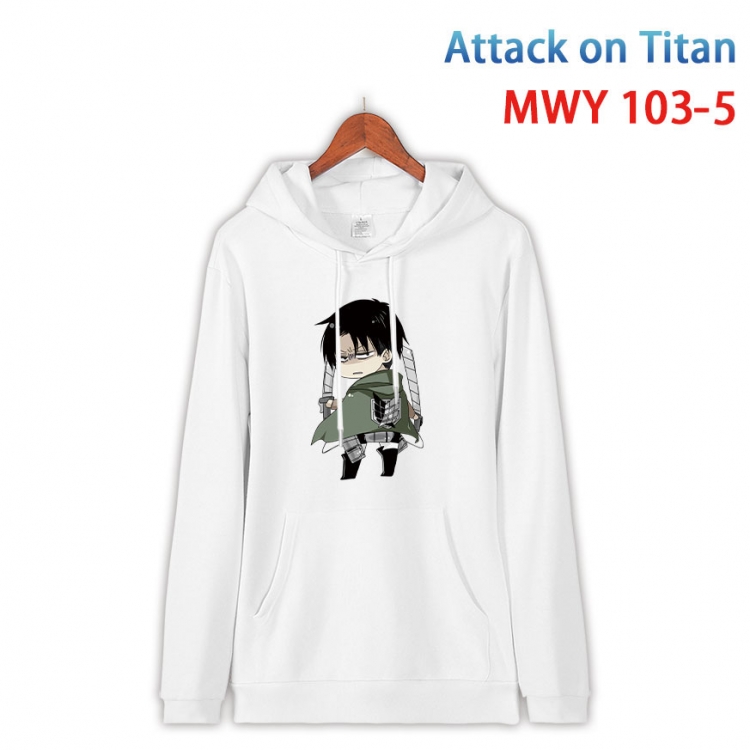 Shingeki no Kyojin Cartoon Sleeve Hooded Patch Pocket Cotton Sweatshirt from S to 4XL  MWY-103-5