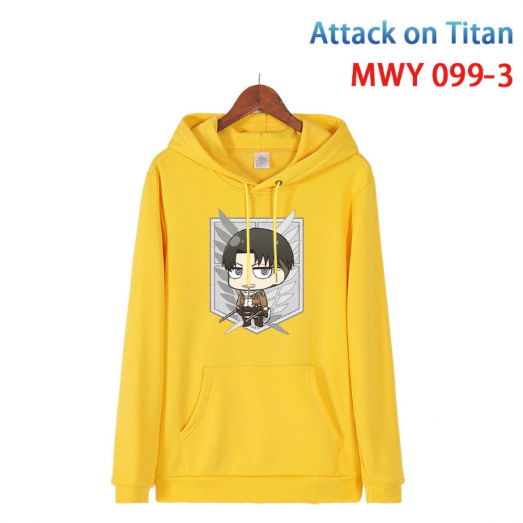 Shingeki no Kyojin Cartoon Sleeve Hooded Patch Pocket Cotton Sweatshirt from S to 4XL   MWY-099-3