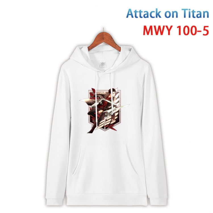 Shingeki no Kyojin Cartoon Sleeve Hooded Patch Pocket Cotton Sweatshirt from S to 4XL MWY-100-5