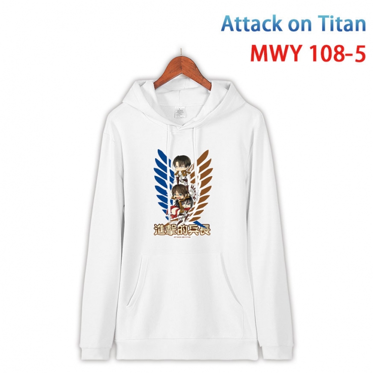 Shingeki no Kyojin Cartoon Sleeve Hooded Patch Pocket Cotton Sweatshirt from S to 4XL MWY-108-5