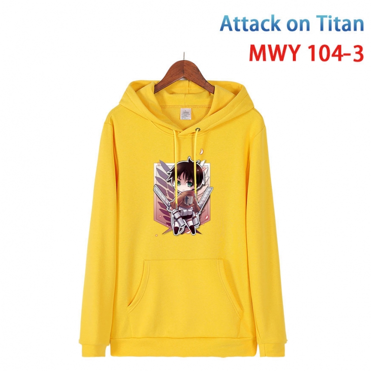 Shingeki no Kyojin Cartoon Sleeve Hooded Patch Pocket Cotton Sweatshirt from S to 4XL MWY-104-3