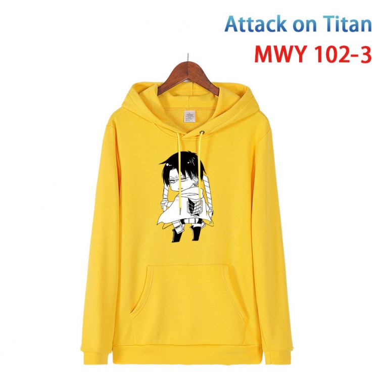 Shingeki no Kyojin Cartoon Sleeve Hooded Patch Pocket Cotton Sweatshirt from S to 4XL MWY-102-3