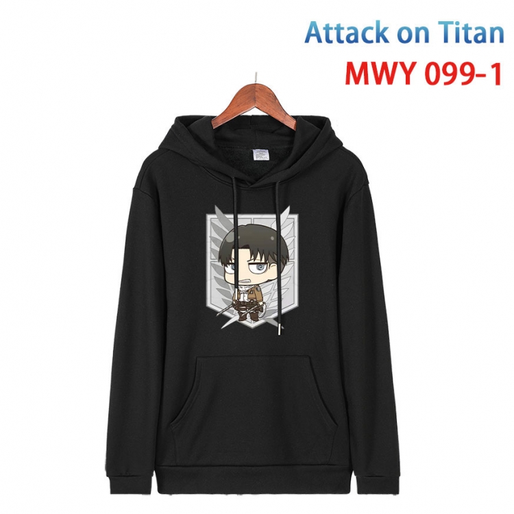 Shingeki no Kyojin Cartoon Sleeve Hooded Patch Pocket Cotton Sweatshirt from S to 4XL  MWY-099-1