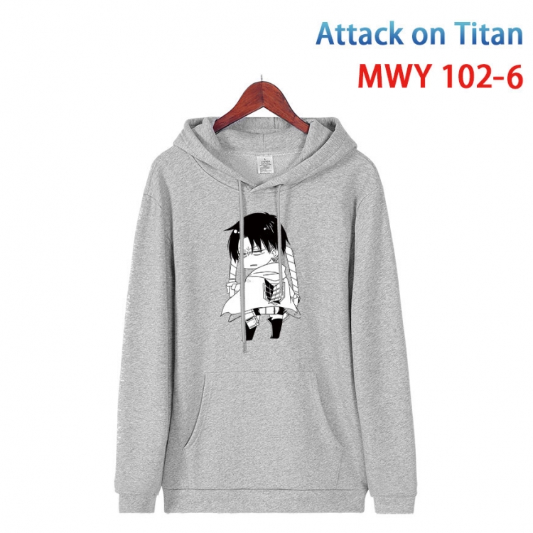 Shingeki no Kyojin Cartoon Sleeve Hooded Patch Pocket Cotton Sweatshirt from S to 4XL  MWY-102-6