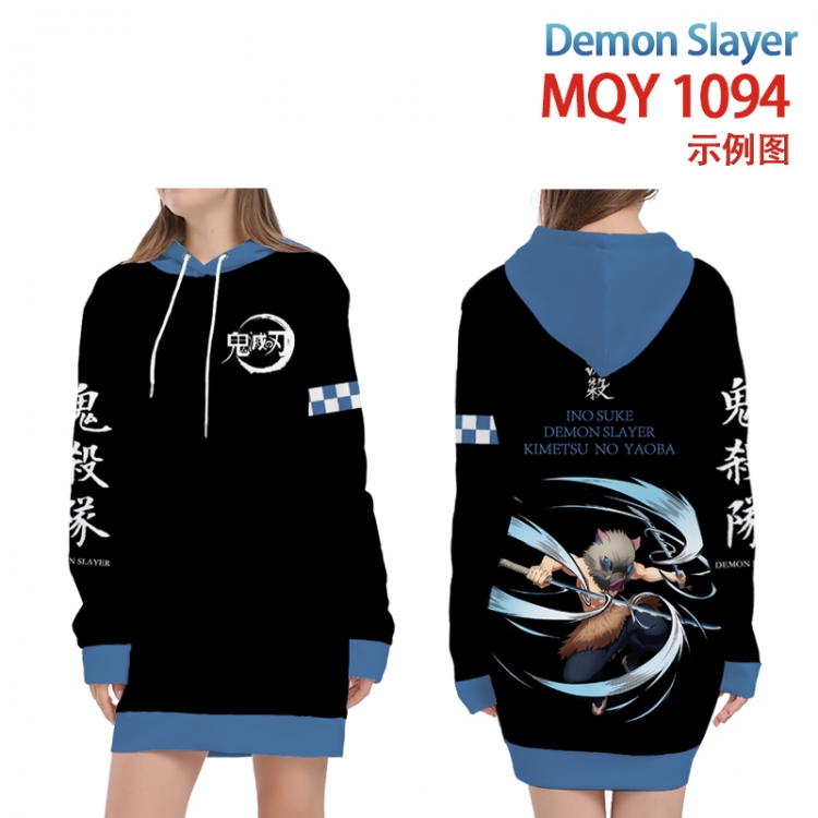 Demon Slayer Kimets Full color printed hooded long sweater from XS to 4XL MQY-1094