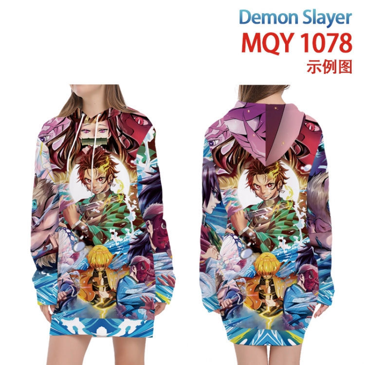 Demon Slayer Kimets Full color printed hooded long sweater from XS to 4XL MQY-1078