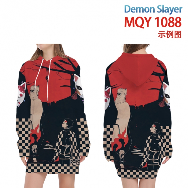 Demon Slayer Kimets Full color printed hooded long sweater from XS to 4XL  MQY-1088