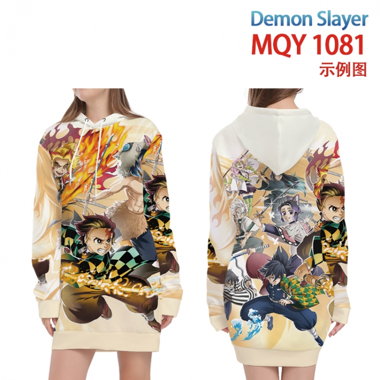 Demon Slayer Kimets Full color printed hooded long sweater from XS to 4XL MQY-1081