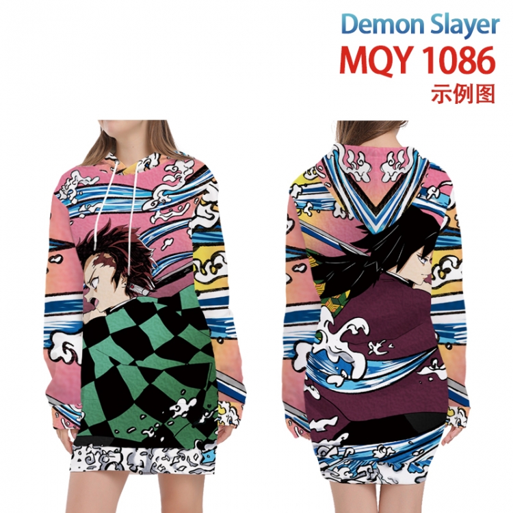 Demon Slayer Kimets Full color printed hooded long sweater from XS to 4XL MQY-1086