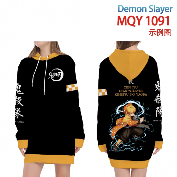 Demon Slayer Kimets Full color printed hooded long sweater from XS to 4XL  MQY-1091