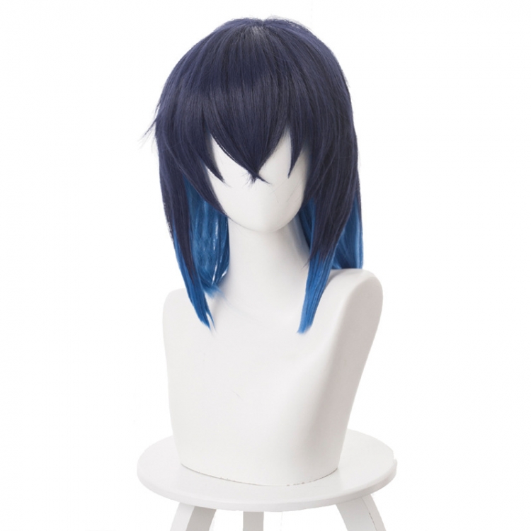 Demon Slayer Kimets Navy blue gradient blue long hair cos wig 487D