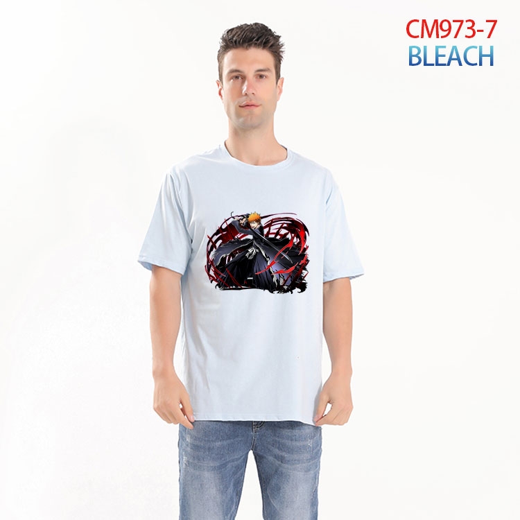 Bleach Printed short-sleeved cotton T-shirt from S to 4XL  CM-973-7