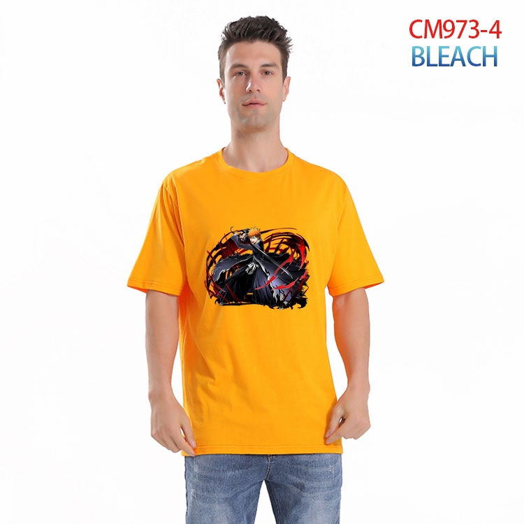 Bleach Printed short-sleeved cotton T-shirt from S to 4XL CM-973-4