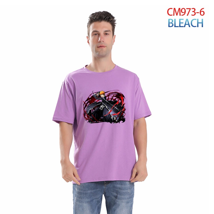 Bleach Printed short-sleeved cotton T-shirt from S to 4XL CM-973-6