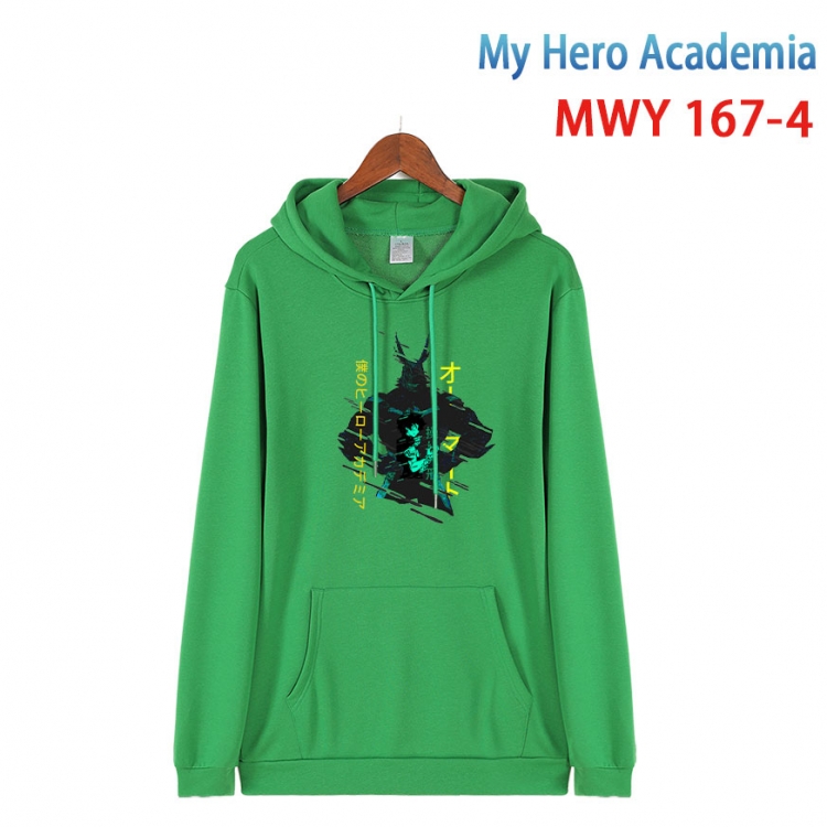My Hero Academia Cartoon hooded patch pocket cotton sweatshirt from S to 4XL  MWY-167-4