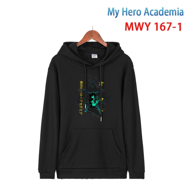 My Hero Academia Cartoon hooded patch pocket cotton sweatshirt from S to 4XL   MWY-167-1