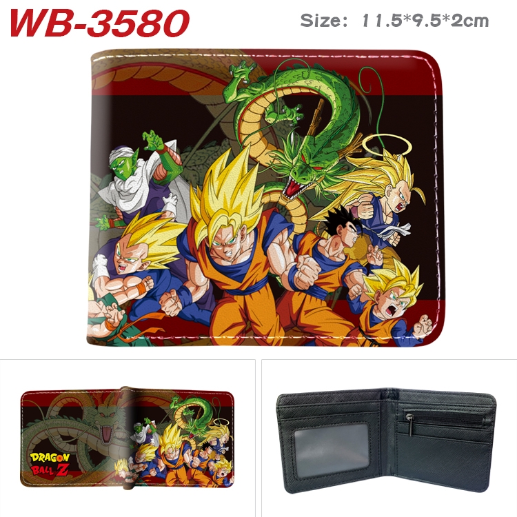 DRAGON BALL Anime color book two-fold leather wallet 11.5X9.5X2CM WB-3580A