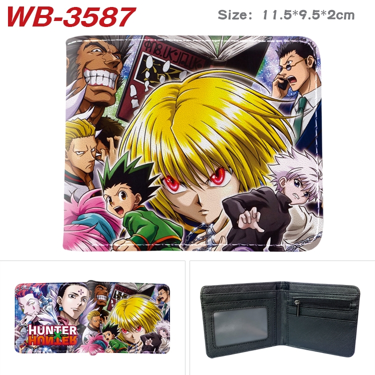 HunterXHunter Anime color book two-fold leather wallet 11.5X9.5X2CM  WB-3587A