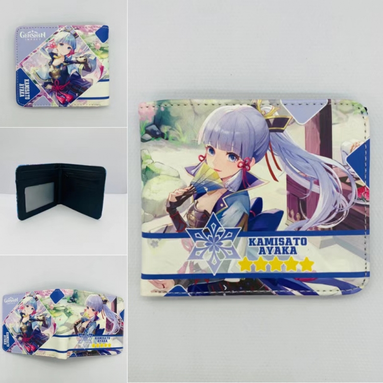 Genshin Impact Full color Two fold short card case wallet 11X9.5CM 60G