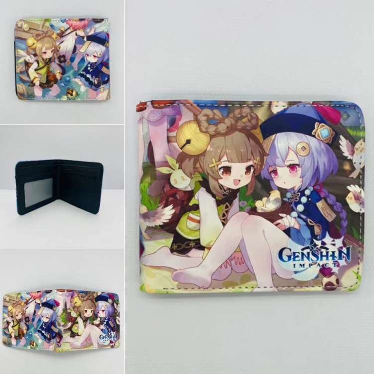 Genshin Impact Full color Two fold short card case wallet 11X9.5CM 60G