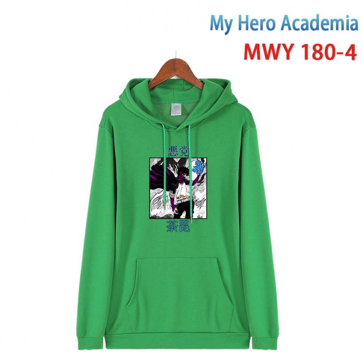 My Hero Academia  Long sleeve hooded patch pocket cotton sweatshirt from S to 4XL MWY 180 4