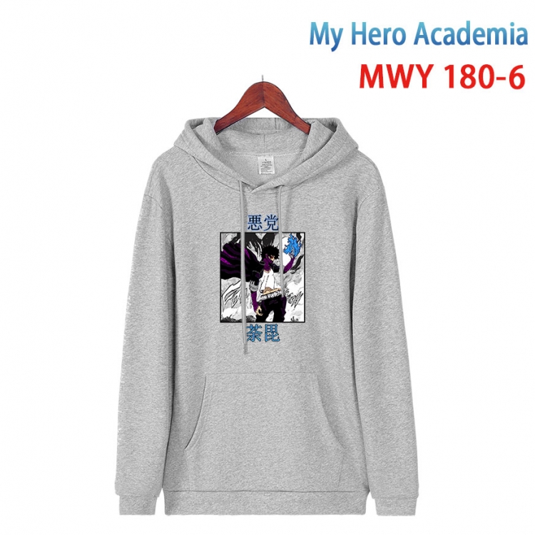 My Hero Academia  Long sleeve hooded patch pocket cotton sweatshirt from S to 4XL MWY 180 6