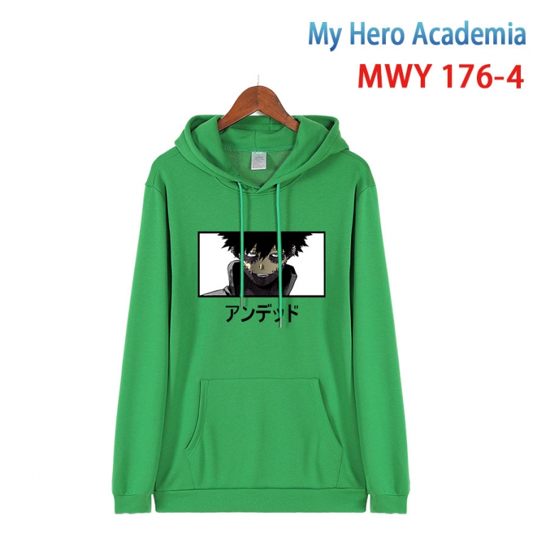 My Hero Academia  Long sleeve hooded patch pocket cotton sweatshirt from S to 4XL MWY 177 4