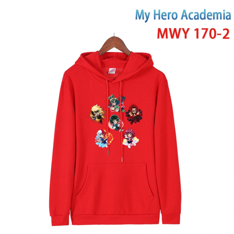 My Hero Academia Cartoon hooded patch pocket cotton sweatshirt from S to 4XL  MWY-170-2