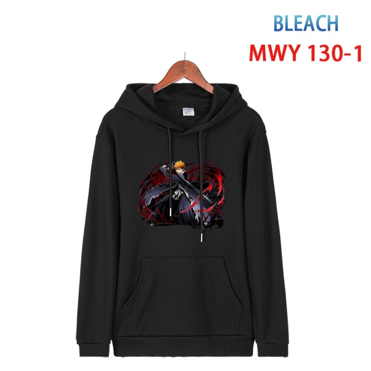 Bleach  Cartoon hooded patch pocket cotton sweatshirt from S to 4XL MWY-130-1