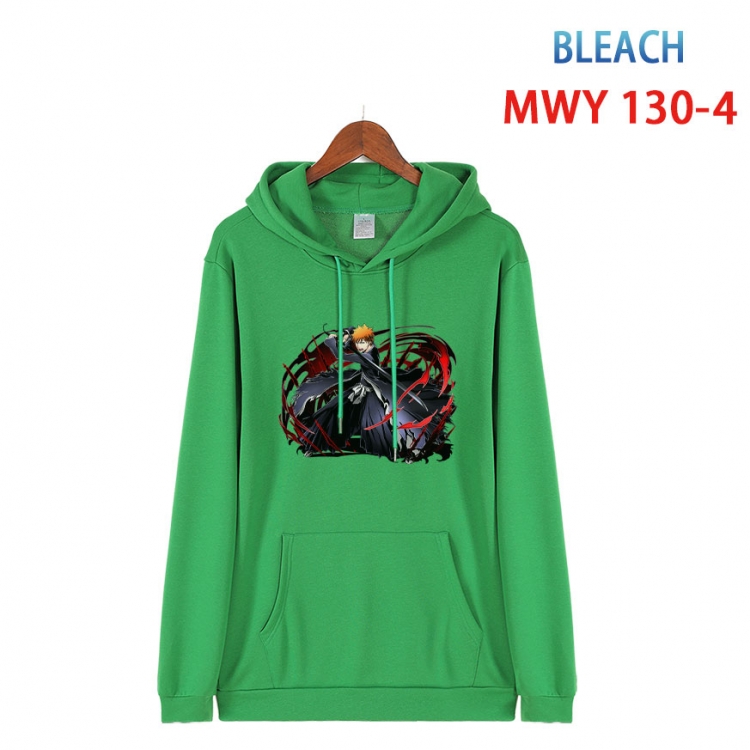 Bleach  Cartoon hooded patch pocket cotton sweatshirt from S to 4XL  MWY-130-4