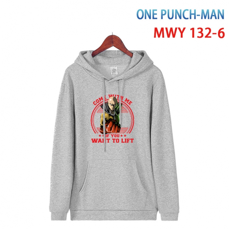 One Punch Man Cartoon hooded patch pocket cotton sweatshirt from S to 4XL  MWY-132-6