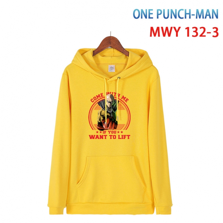 One Punch Man Cartoon hooded patch pocket cotton sweatshirt from S to 4XL MWY-132-3