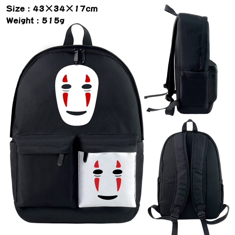 TOTORO Anime black and white double waterproof nylon backpack 43X34X17CM