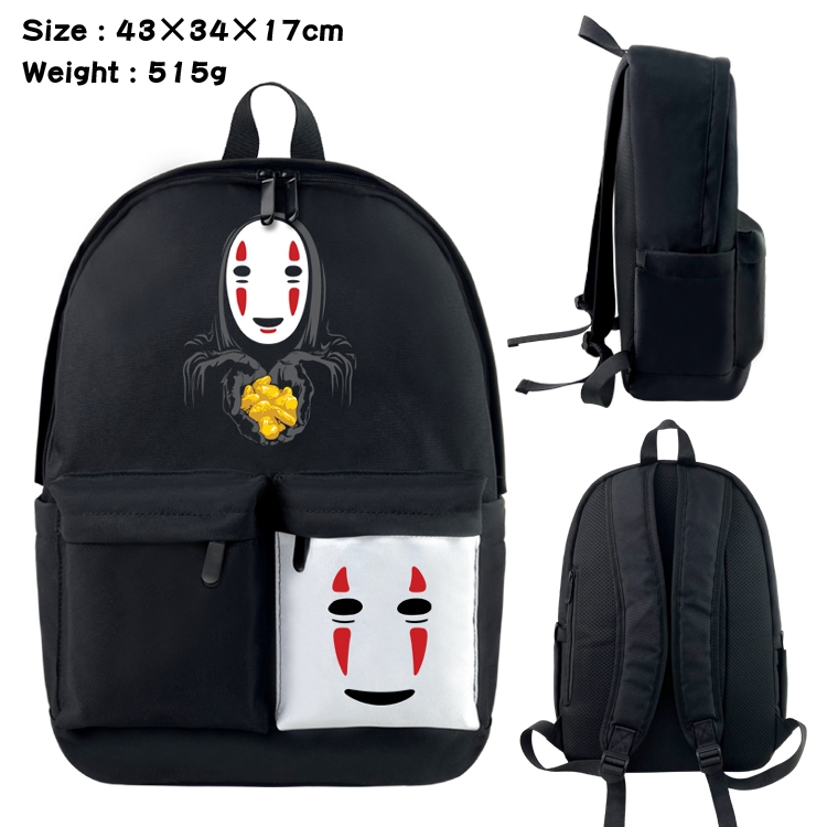 TOTORO Anime black and white double waterproof nylon backpack 43X34X17CM