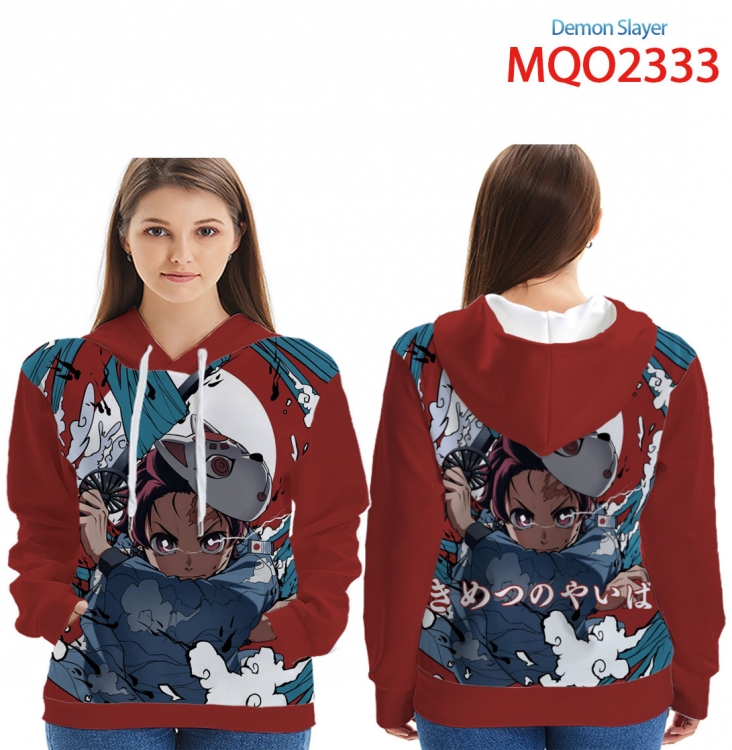 Demon Slayer Kimets Full Color Patch pocket Sweatshirt Hoodie  from XXS to 4XL  MQO-2333