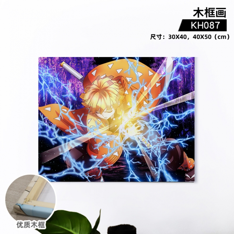 Demon Slayer Kimets Anime wooden frame painting 30X40cm support customized pictures KH087