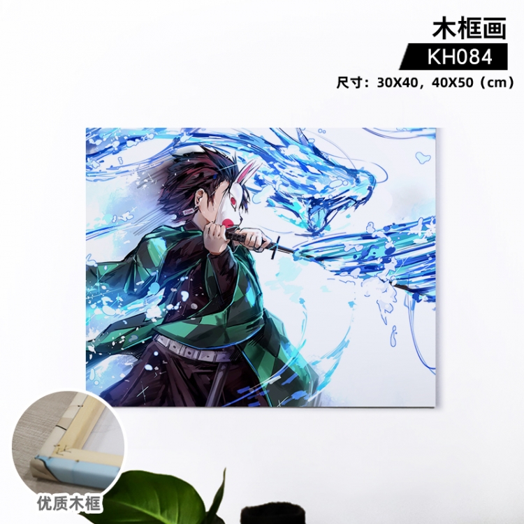 Demon Slayer Kimets Anime wooden frame painting 30X40cm support customized pictures KH084