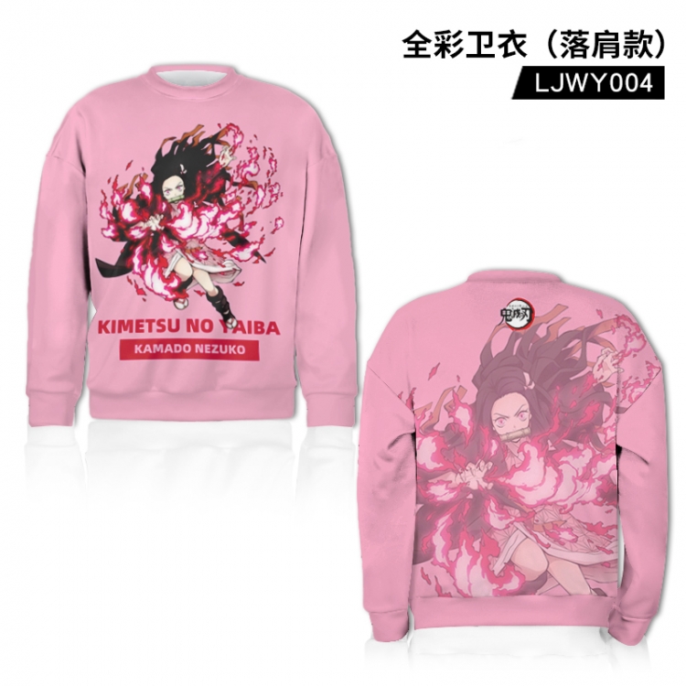  Demon Slayer Kimets Anime Falling Shoulder Full Color Sweatshirt Hoodie LJWY004