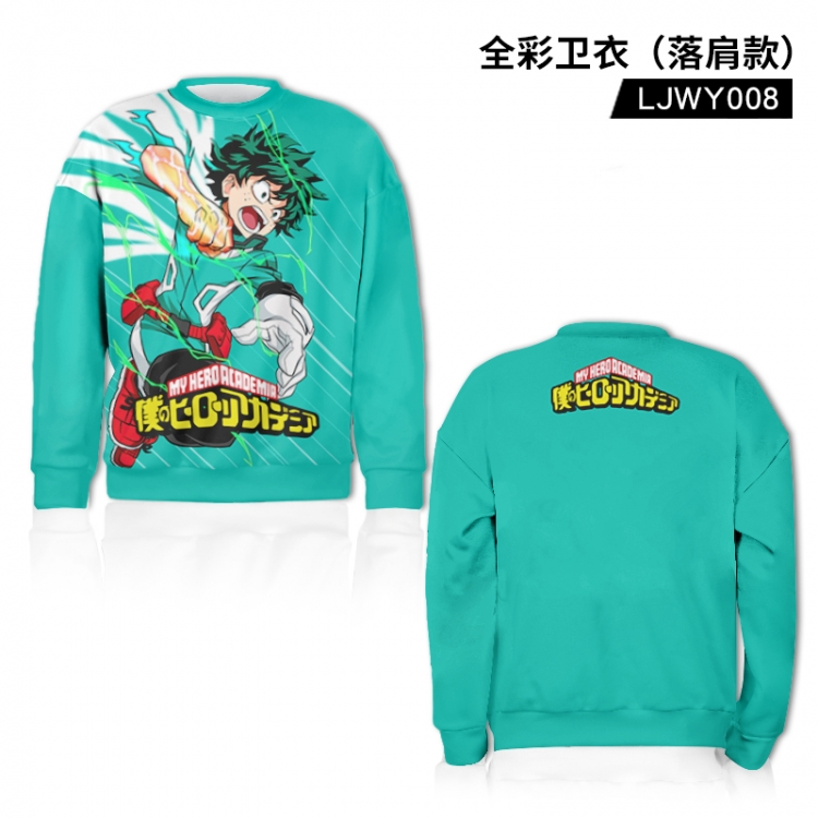 My Hero Academia Anime Falling Shoulder Full Color Sweatshirt Hoodie LJWY008