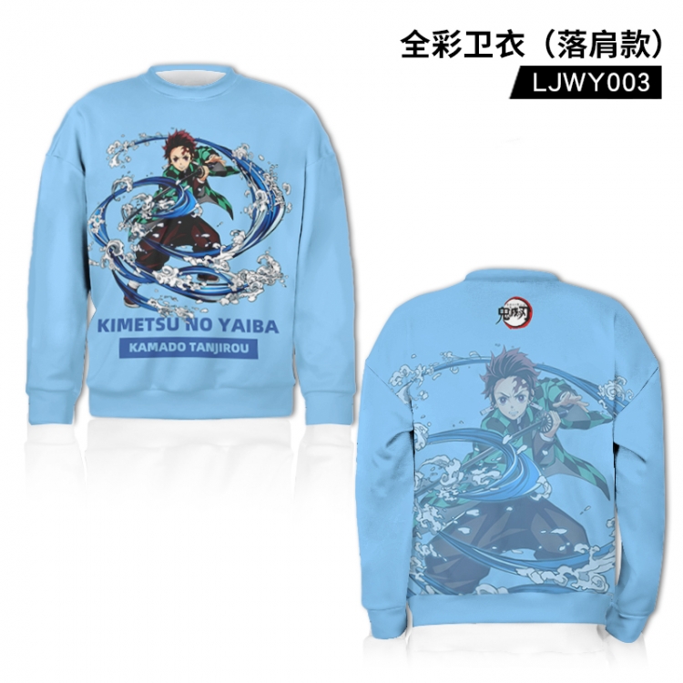  Demon Slayer Kimets Anime Falling Shoulder Full Color Sweatshirt Hoodie LJWY003