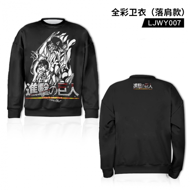 Shingeki no Kyojin Anime Falling Shoulder Full Color Sweatshirt Hoodie LJWY007-