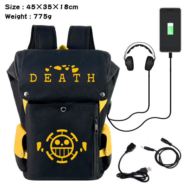 One Piece Flip Data USB Backpack Printed Student Backpack 45X35X18CM