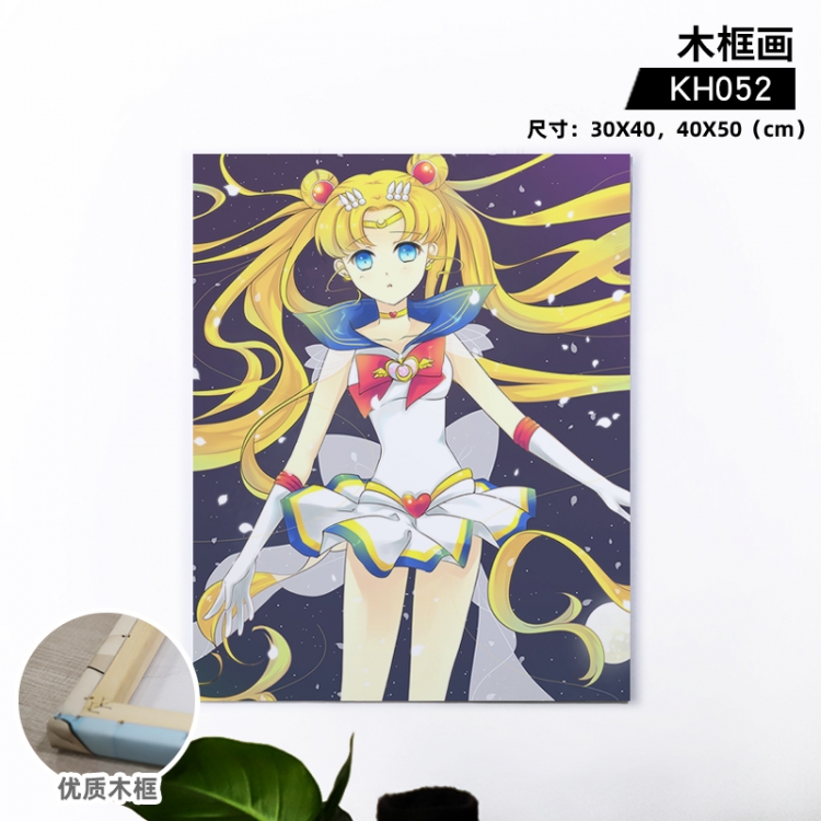 sailormoon Anime wooden frame painting 30X40cm support customized pictures KH052