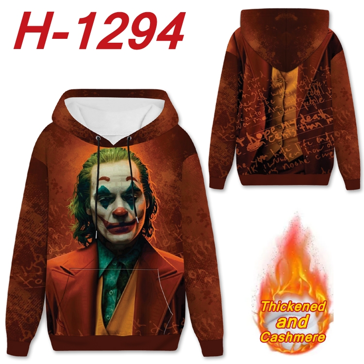 Suicide Squad Anime plus velvet padded pullover hooded sweater  from S to 4XL H-1294