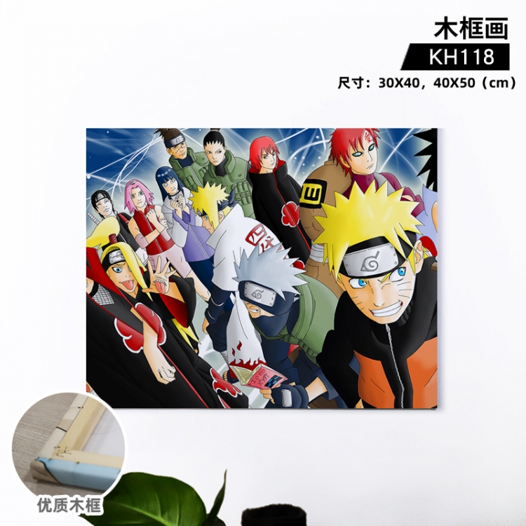 Naruto Anime wooden frame painting 30X40cm support customized pictures  KH118