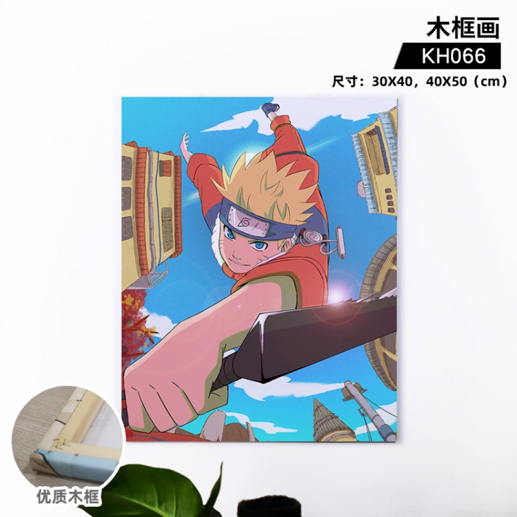 Naruto Anime wooden frame painting 30X40cm support customized pictures  KH066