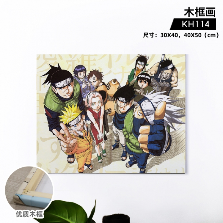 Naruto Anime wooden frame painting 30X40cm support customized pictures KH114