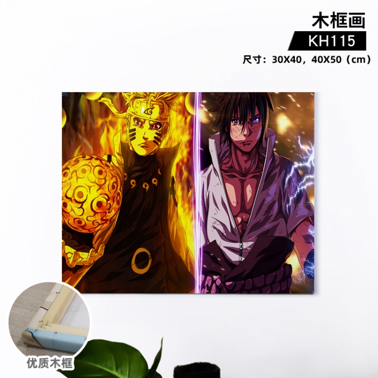 Naruto Anime wooden frame painting 30X40cm support customized pictures  KH115