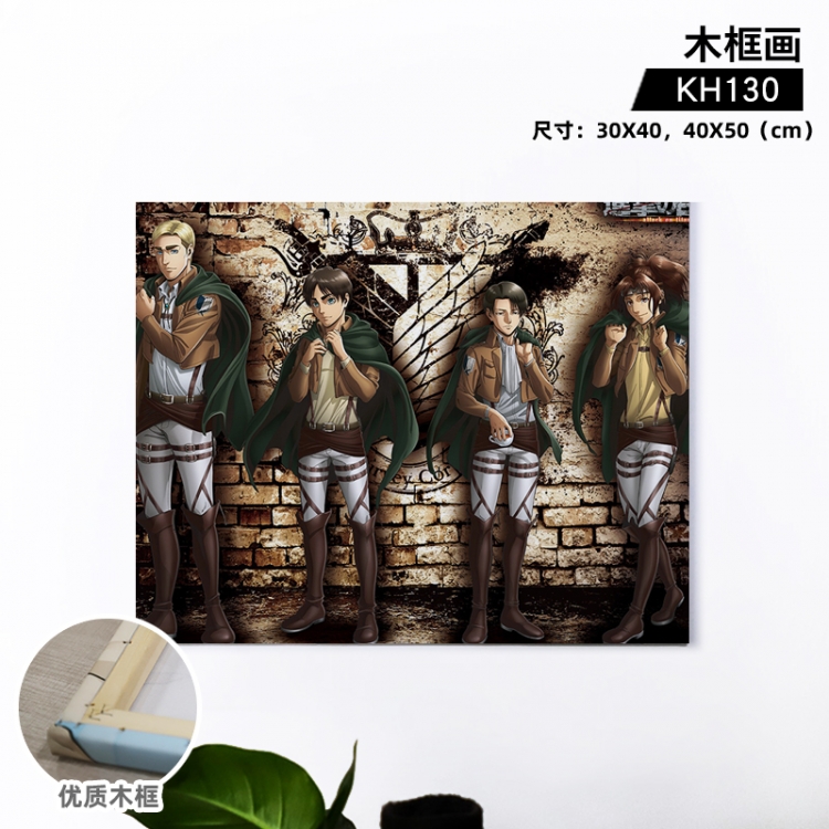 Shingeki no Kyojin Anime wooden frame painting 30X40cm support customized pictures KH130