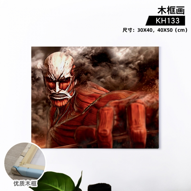 Shingeki no Kyojin Anime wooden frame painting 30X40cm support customized pictures KH133